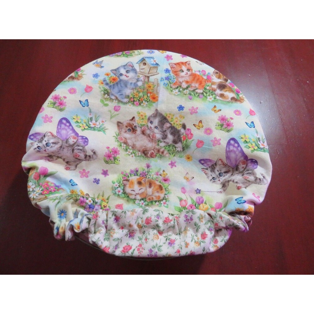 Kitchenaid Bowl Cover Reversible Pink Floral And Kittens